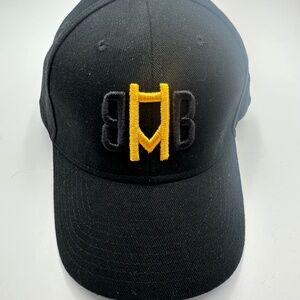 New BMHB Logo Embroidered Black Graphic Baseball Cap Hat One Size